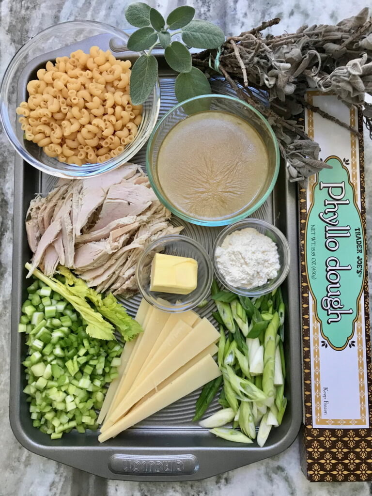 Mac and Cheese Turkey Roll Ingredients.