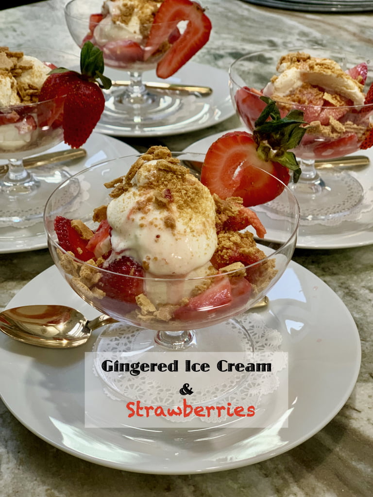 Strawberry Ginger Ice Cream Bowls