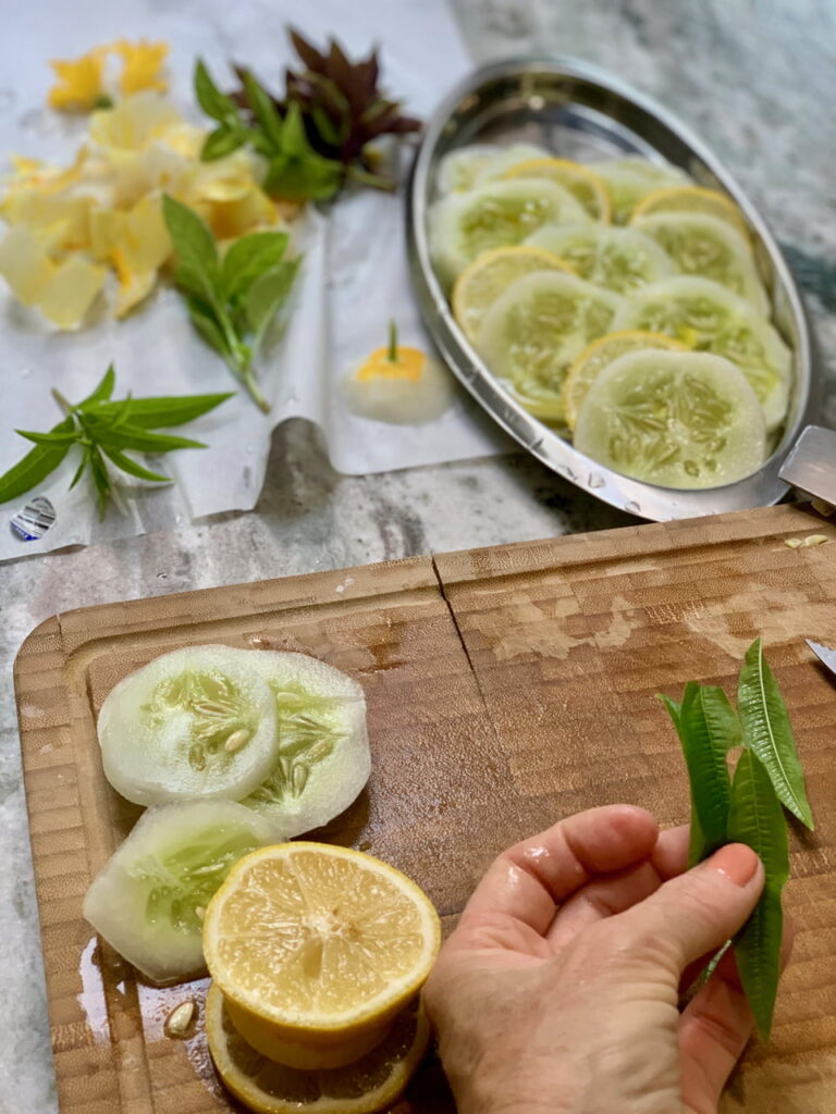 Preparing Lemon Cucumber Salad