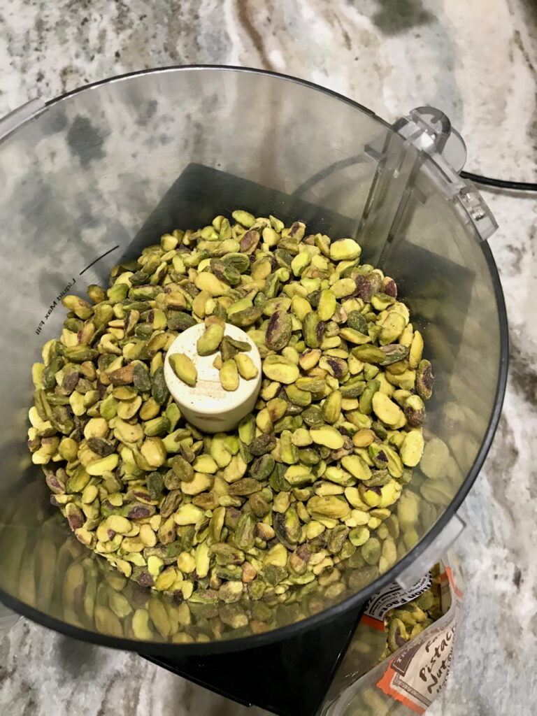 grinding pistachos