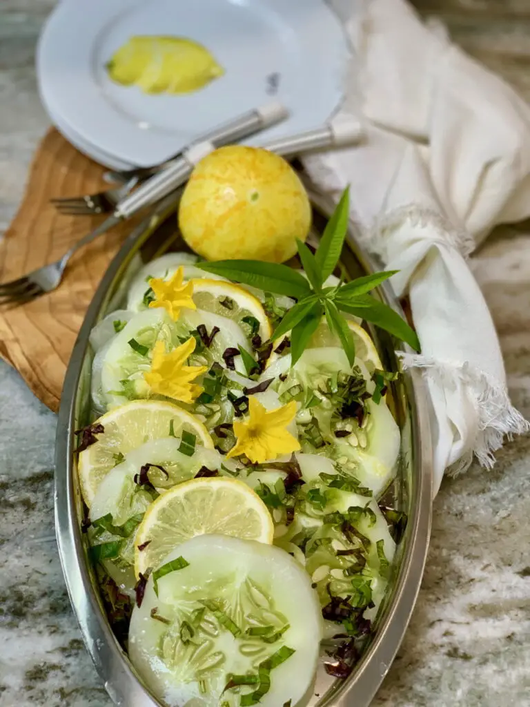 Heirloom lemon cucumber salad