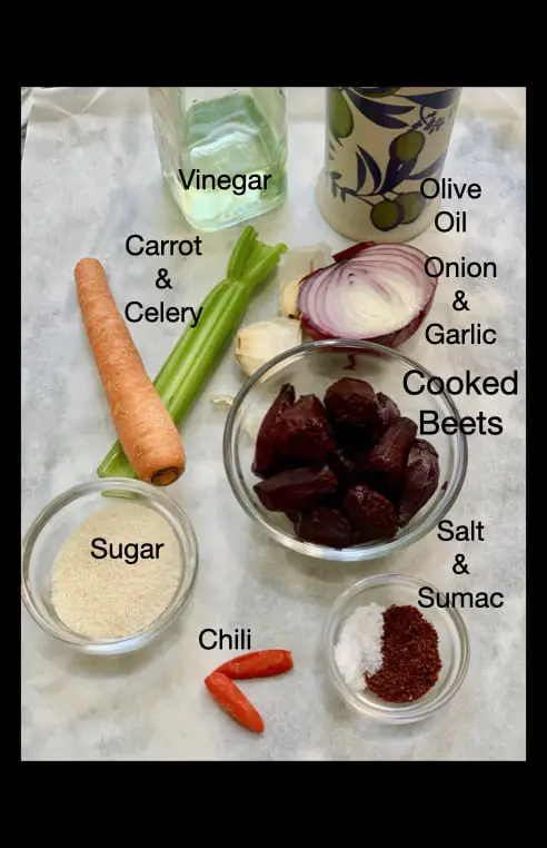 Beetroot Chili Ketchup Ingredients