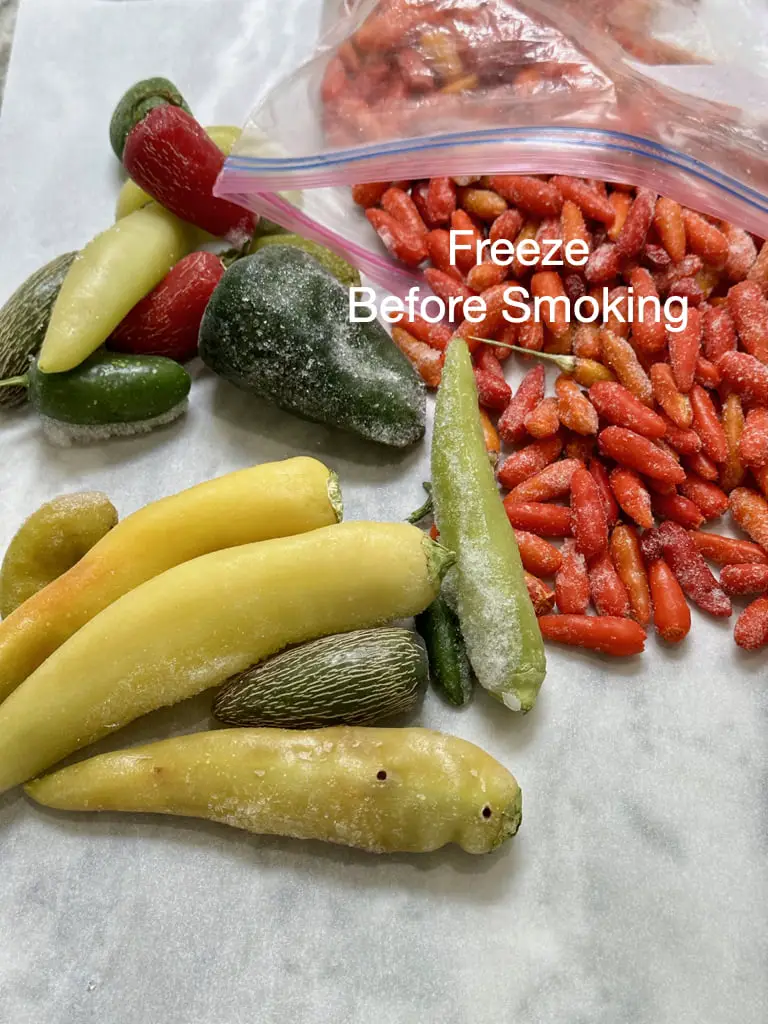 freeze peppers before smoking