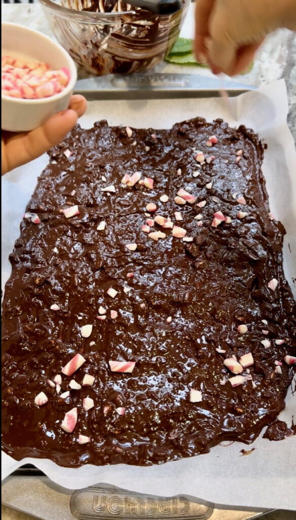 crushed candy canes on top