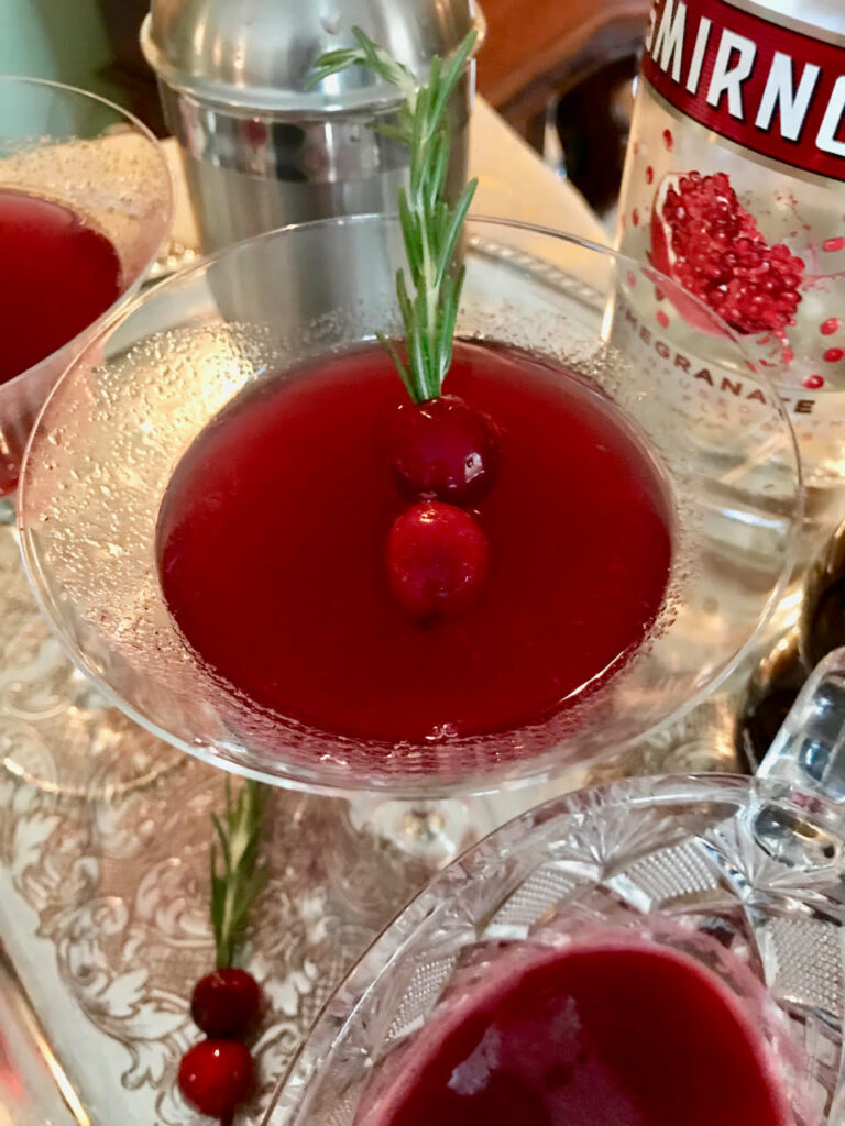 Cranberry Pomegranate Christmas Martini