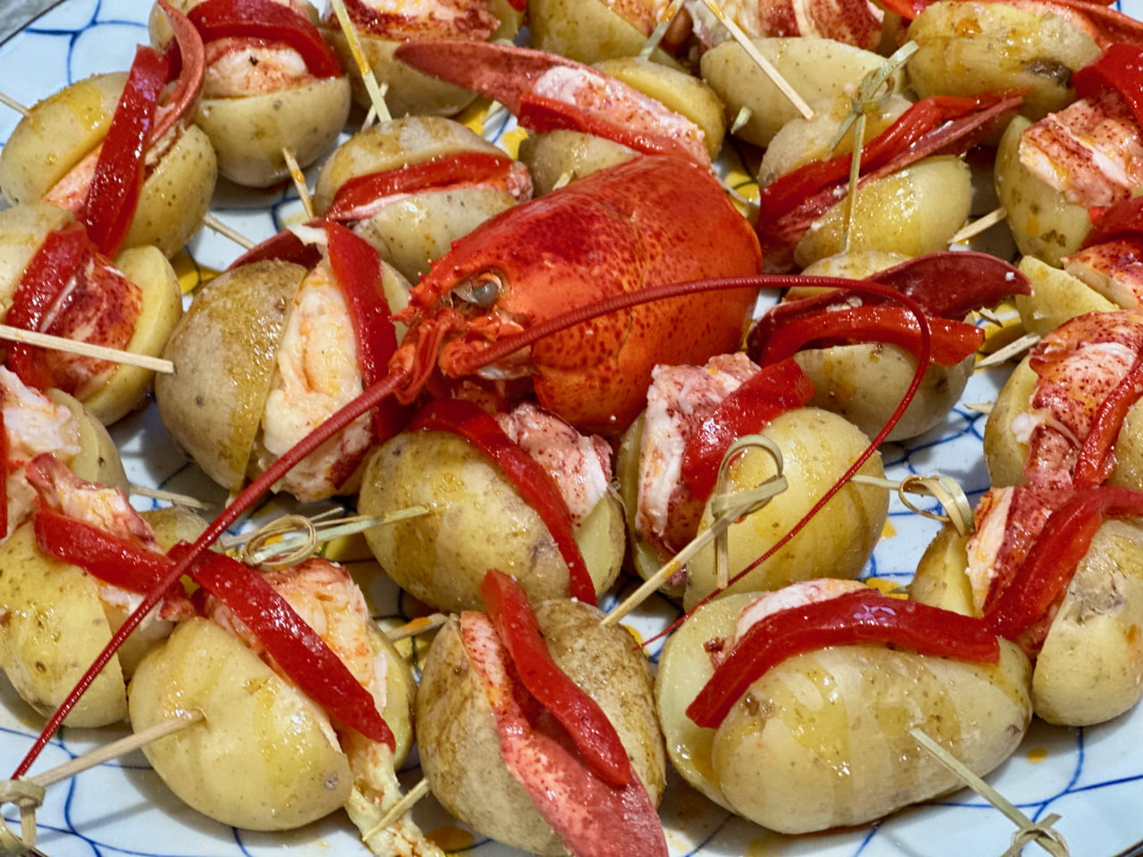 Lobster Tails With Potato And Peppers