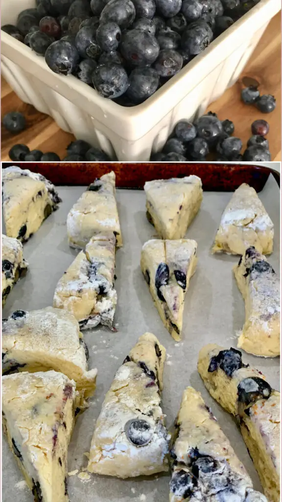 Oat and Blueberry Homemade Scones With Lemon Glaze