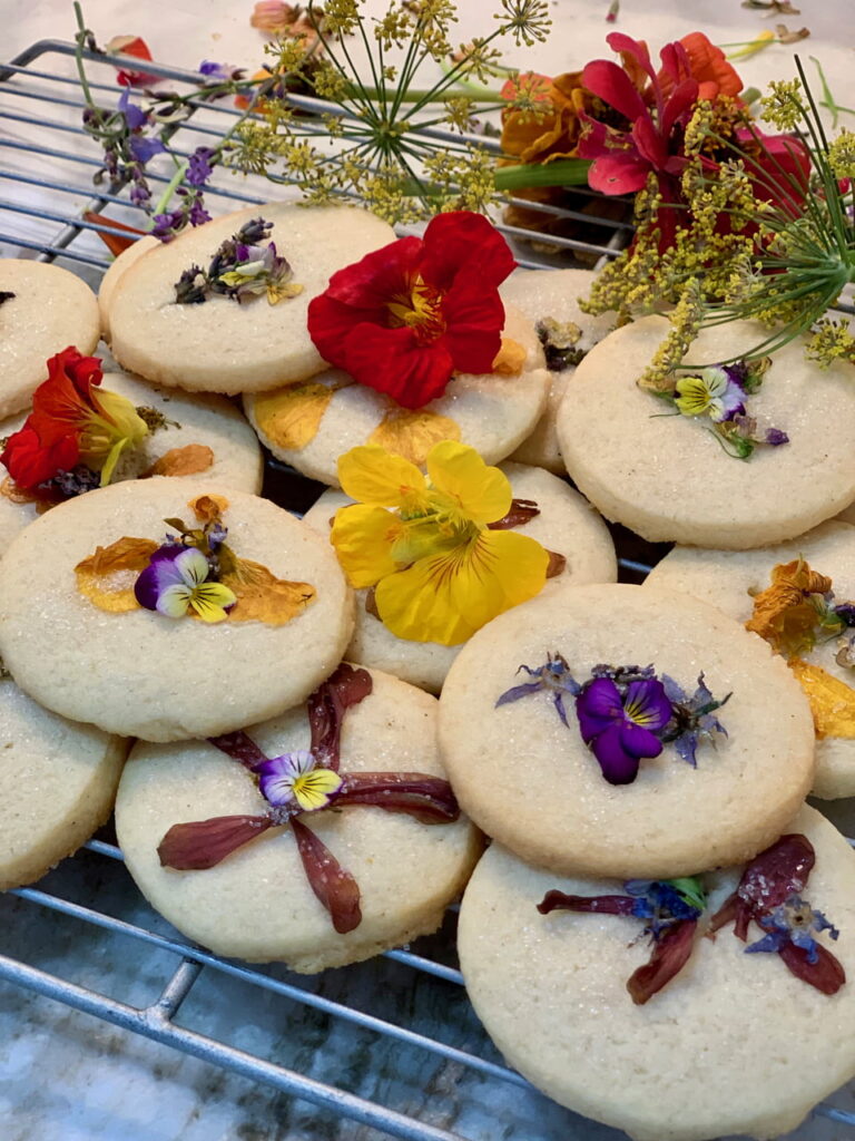 How To Make Edible Flower Shortbread Cookies!