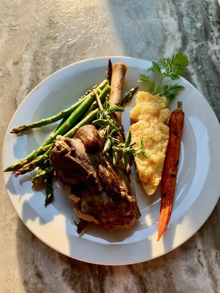 Special Occasion Lamb Shank with Carrot Risotto