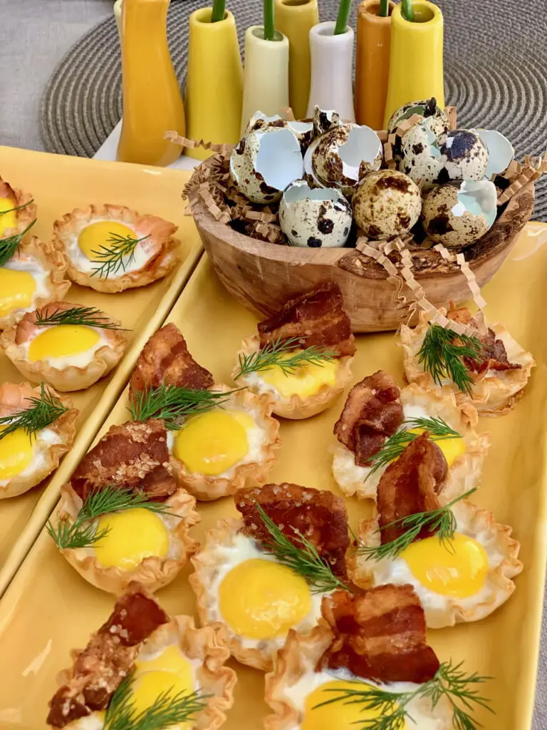 Fast and Easy Quail Egg Tart Hors d'Oeuvres 