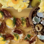 Savory Quail Eggs and Bacon Tart Hors d'Oeuvres