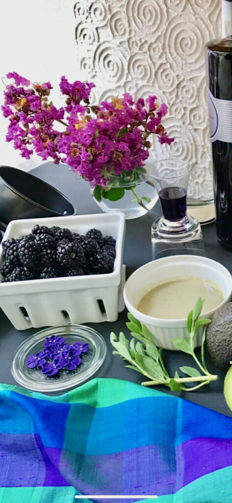 Blackberries Avocado And Violet Liqueur