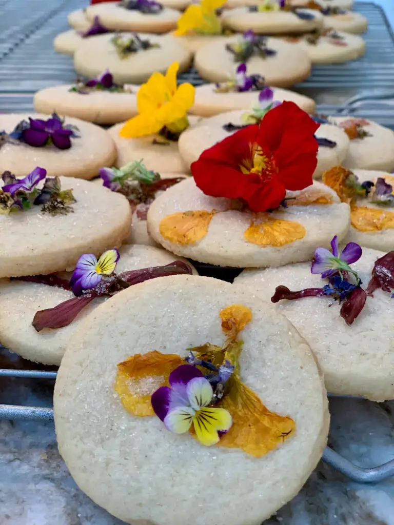 Edible Flower Shortbread Cookies
