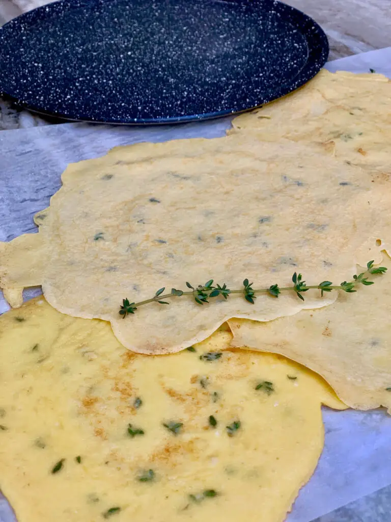 Savory Herb Crepes Cooked And Ready For Filling Or Save For Later