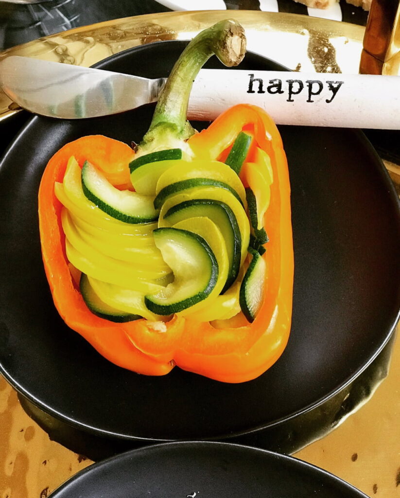 Garden Zucchini Stuffed Inside Peppers