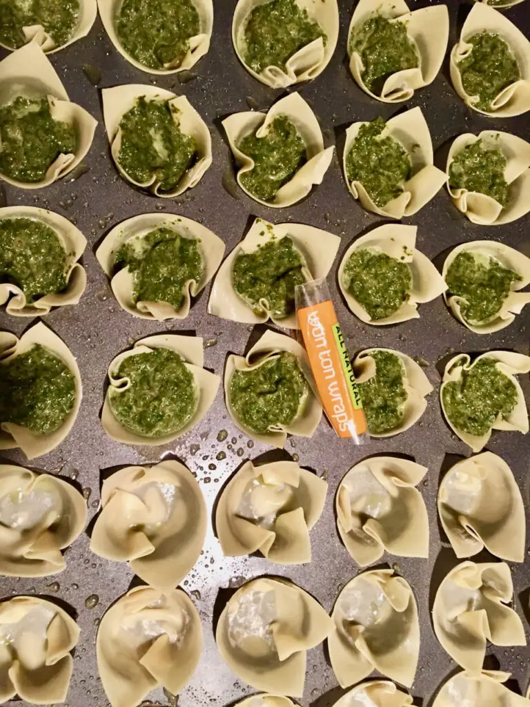 Wonton Wrappers And Spanakopita Filling