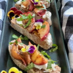 Grilled Peach Pecan Crostini With Honey