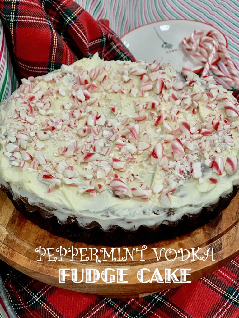 Peppermint Vodka Fudge Cake