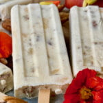 Creamy Peach Pecan Bourbon Popsicles