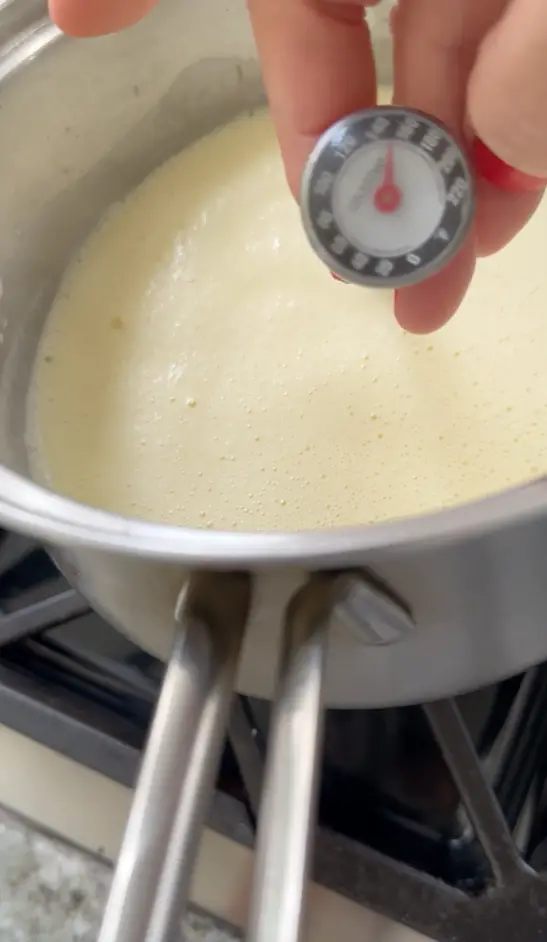 Heat Egg and Cream Mixture To 160 Degrees