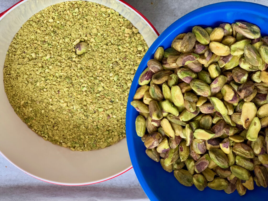 Ground Pistachios In The Dough - Whole Pistachios On Top