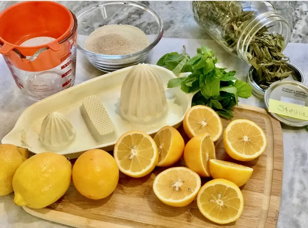 Ingredients For Homemade Lemonade With Mint