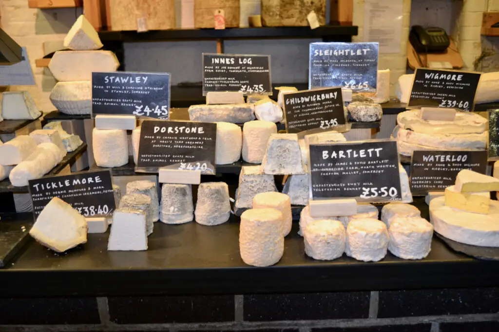 Multiple Cheese Selections At A Market In London