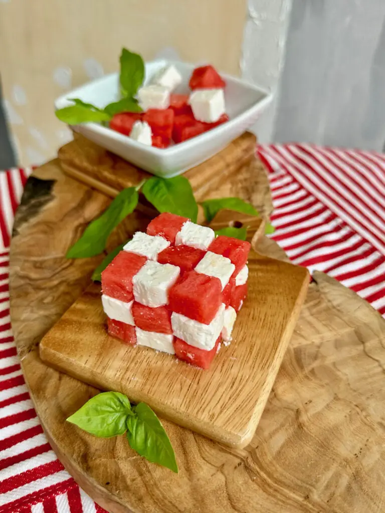 Rubik Cube Watermelon And Feta Salad