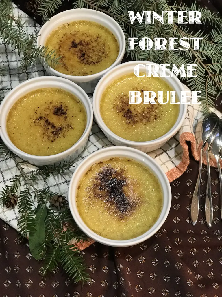 Winter Forest Creme Brulee With Sage Juniper and Masic