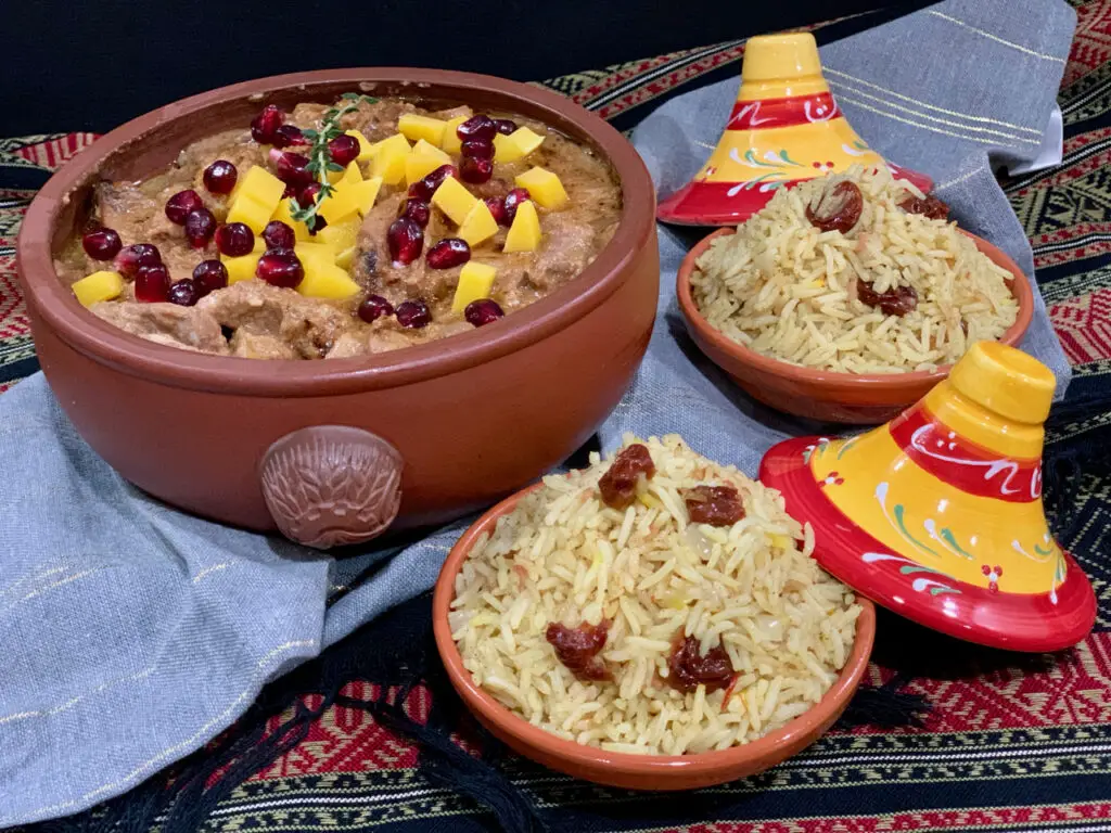 Fesenjan Chicken Walnut Stew With Moroccan Rice