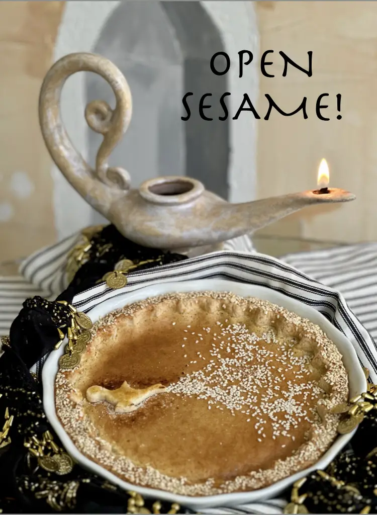 Mediterranean Sesame Tahini Custard Pie - Aladdin Approved!