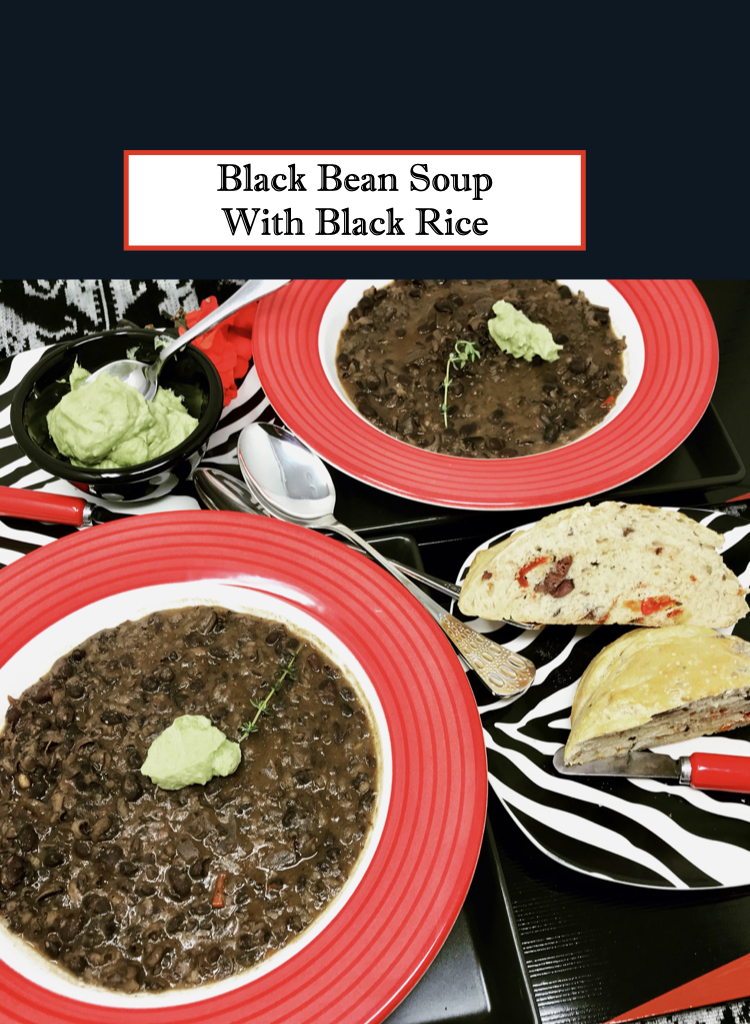 Hearty Black Bean Soup With Black Rice