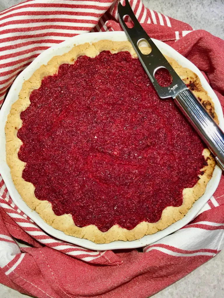Lots Of Cranberries Sweetened With Dates In This Almond Crusted Pie