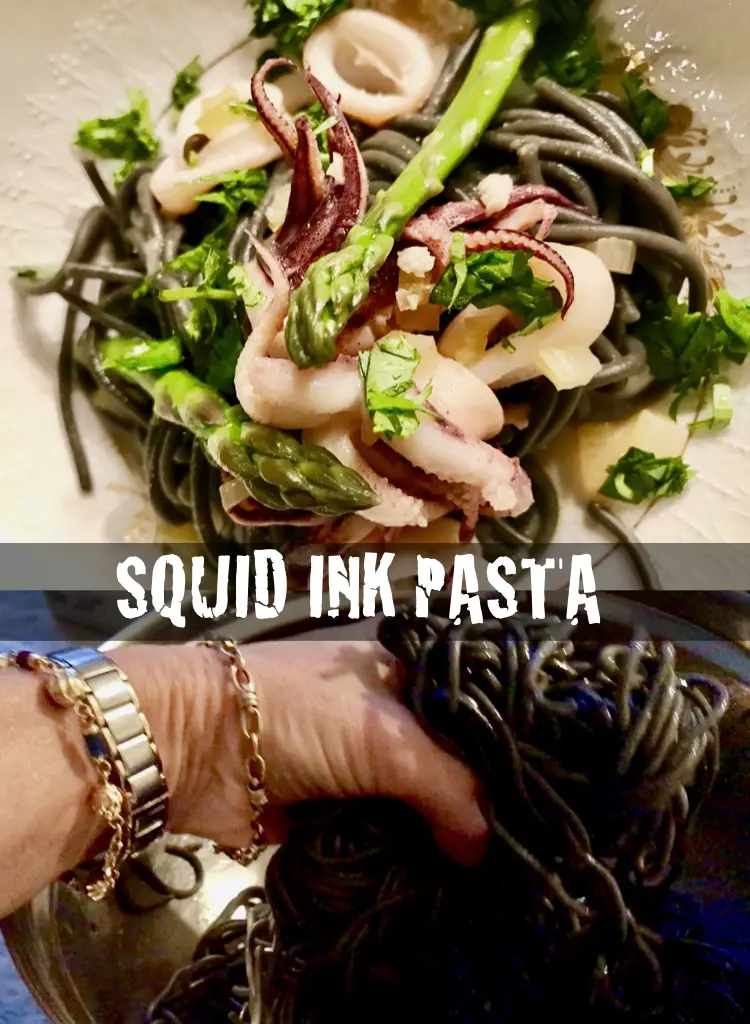 Squid Ink Pasta With Squid And White Wine Sauce