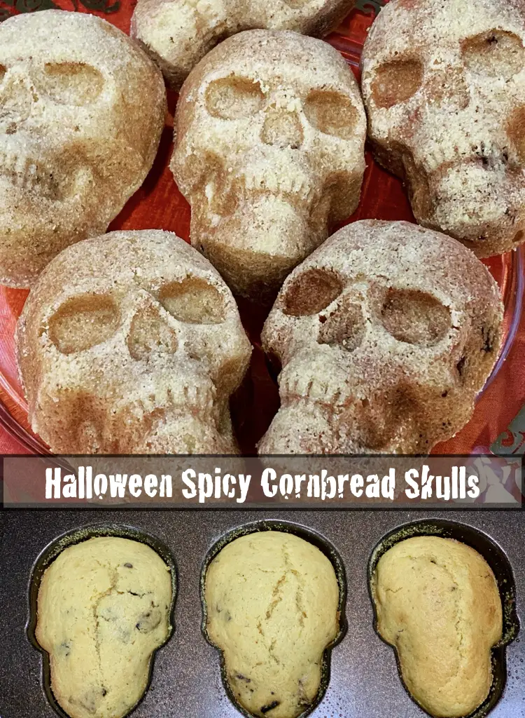 Halloween Spicy Cornbread Skulls