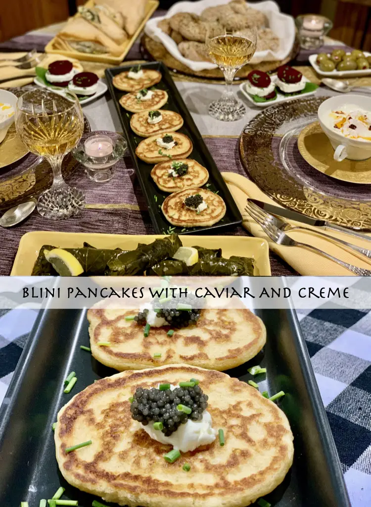 Blini Mini Pancakes With Caviar And Creme
