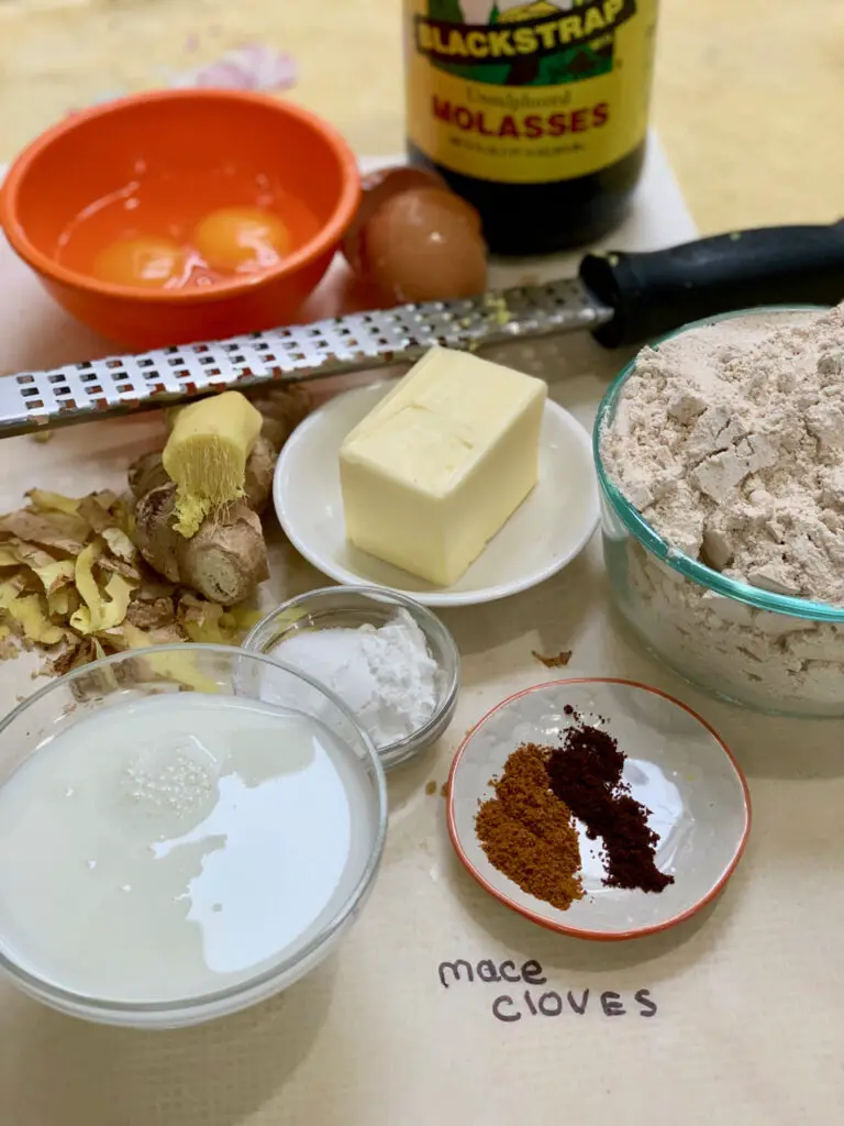 Ginger Molasses Muffin Ingredients