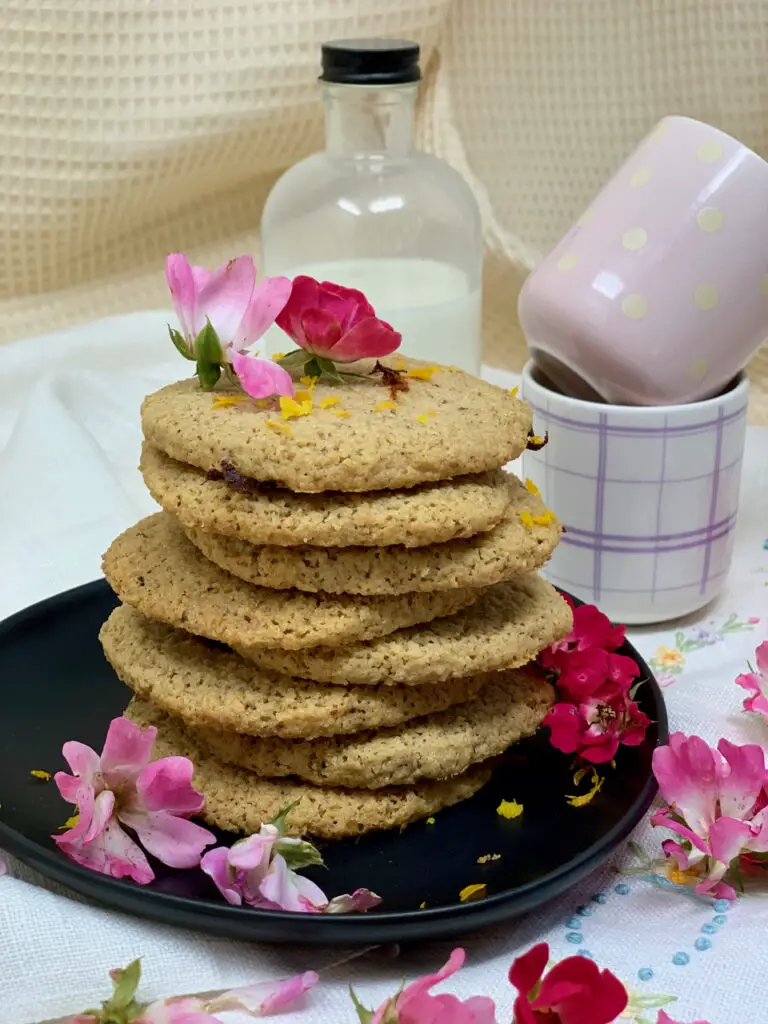 Gluten-free Orange Blossom Oat Flour Pecan Cookies