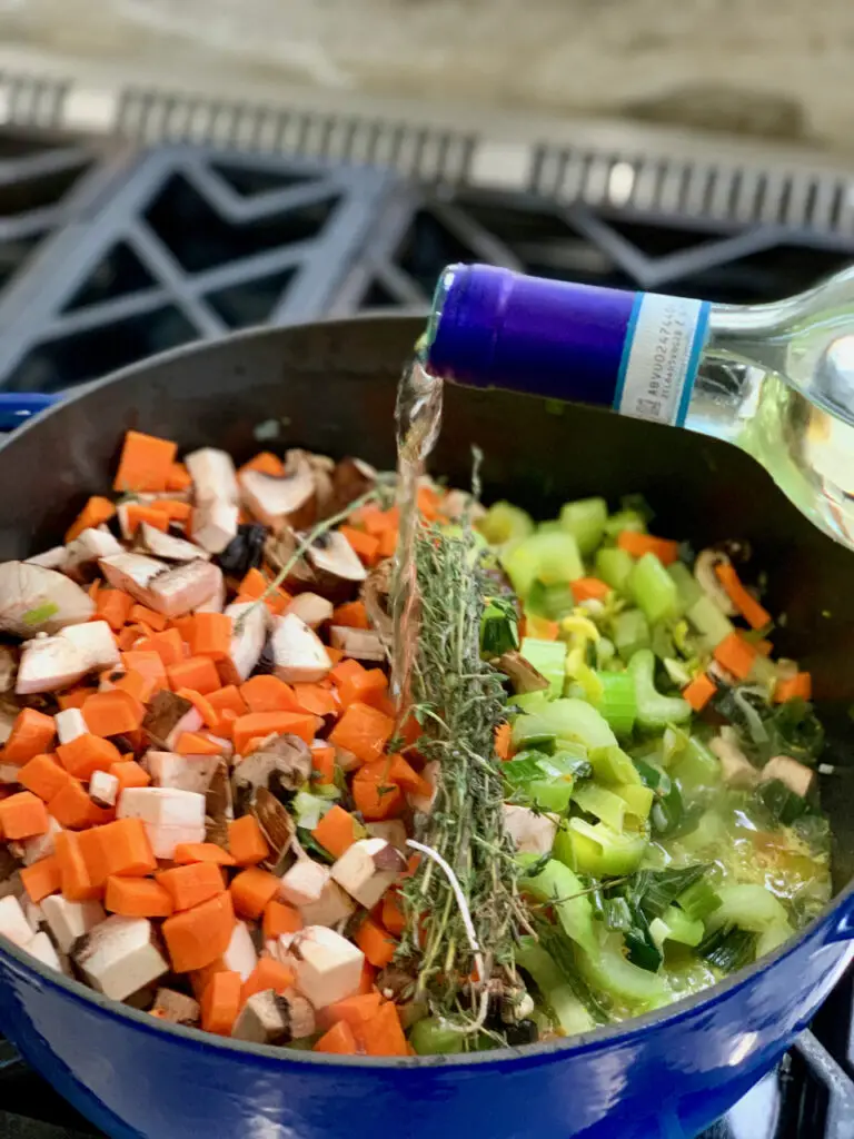 Homemade Vegetable Broth For The Wine Sauce