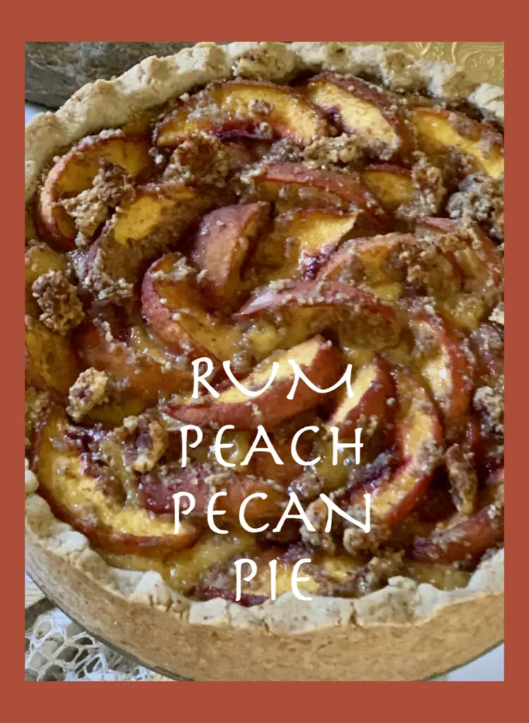 Peach Pecan Rum Spiked Pie
