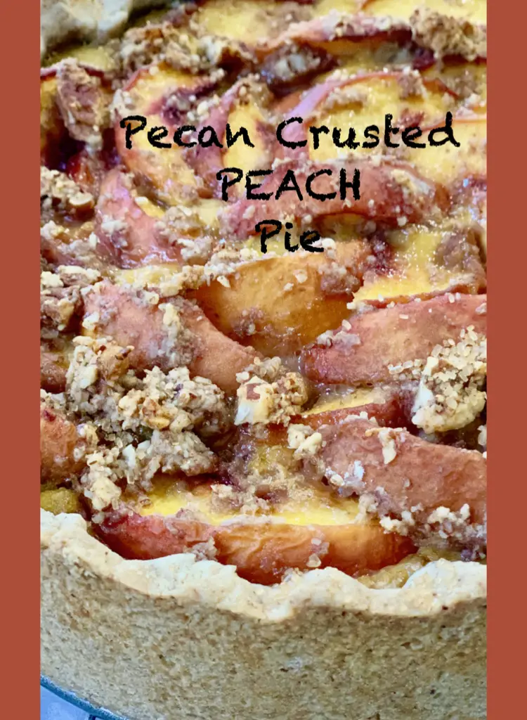 Rum Spiked Pecan Peach Pie