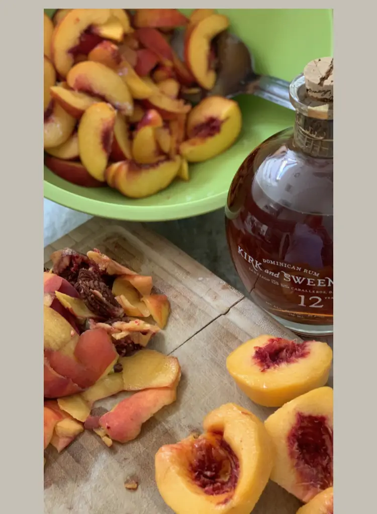 Rum Spiked Peaches