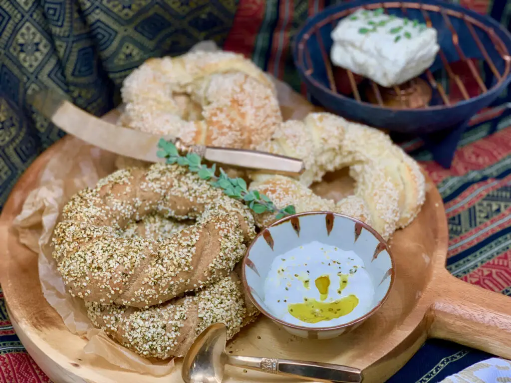Spelt and White Turkish Simit Bread