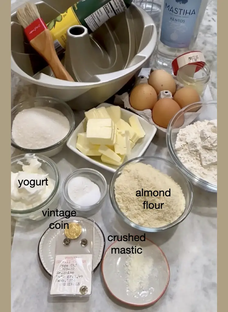 Greek Vasilopita New Year Cake Ingredients