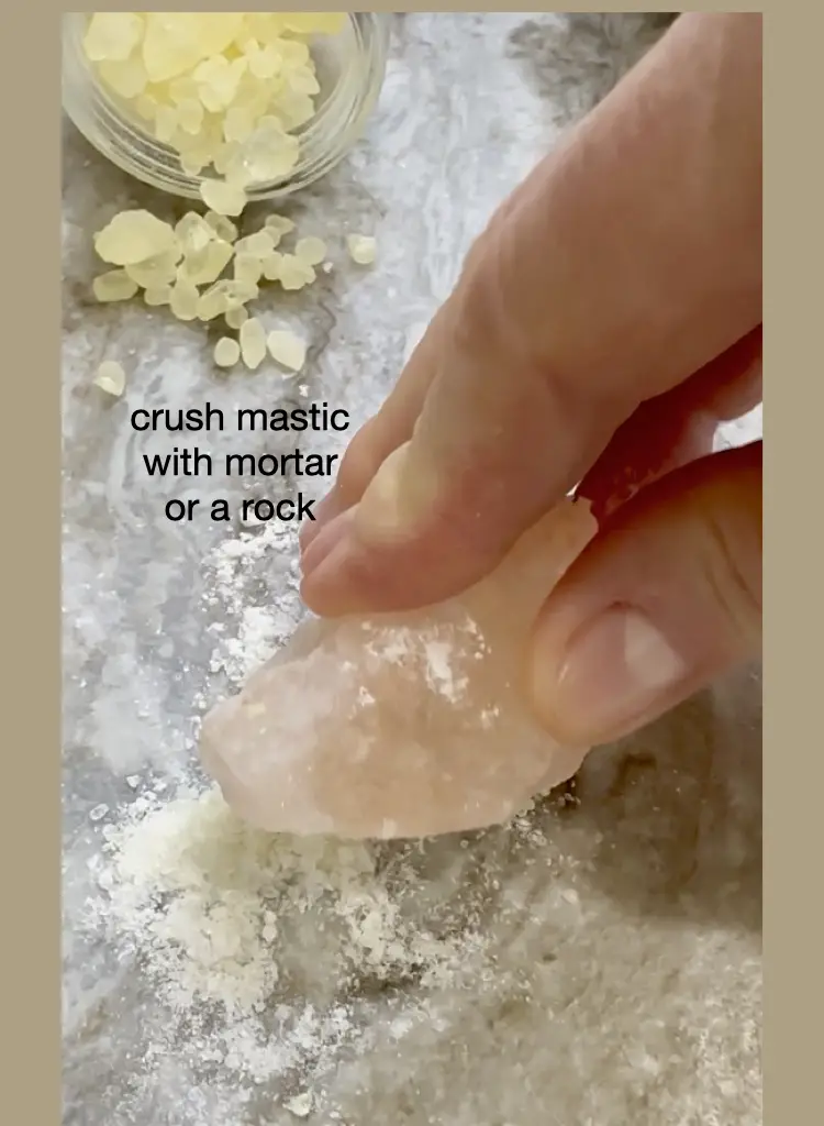 Crushing The Mastic With A Rock Is An Easy Way To Obtain The Powder Needed