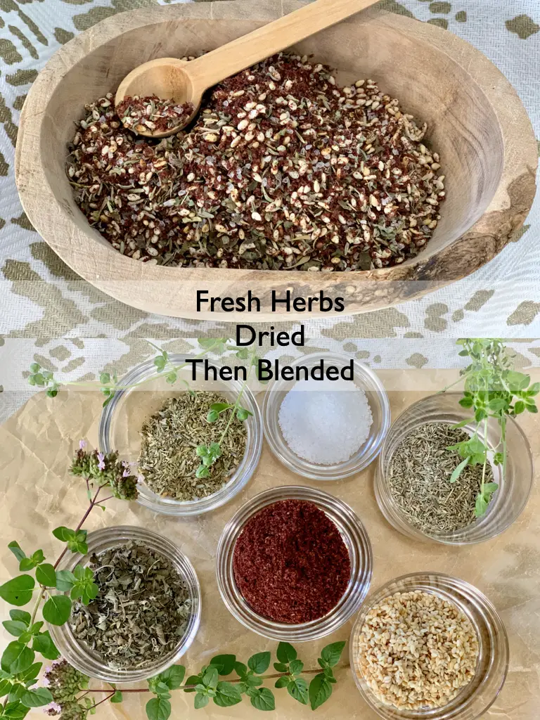 Za'atar Made With Fresh Herbs That Have Been Dried For This Spice Blend