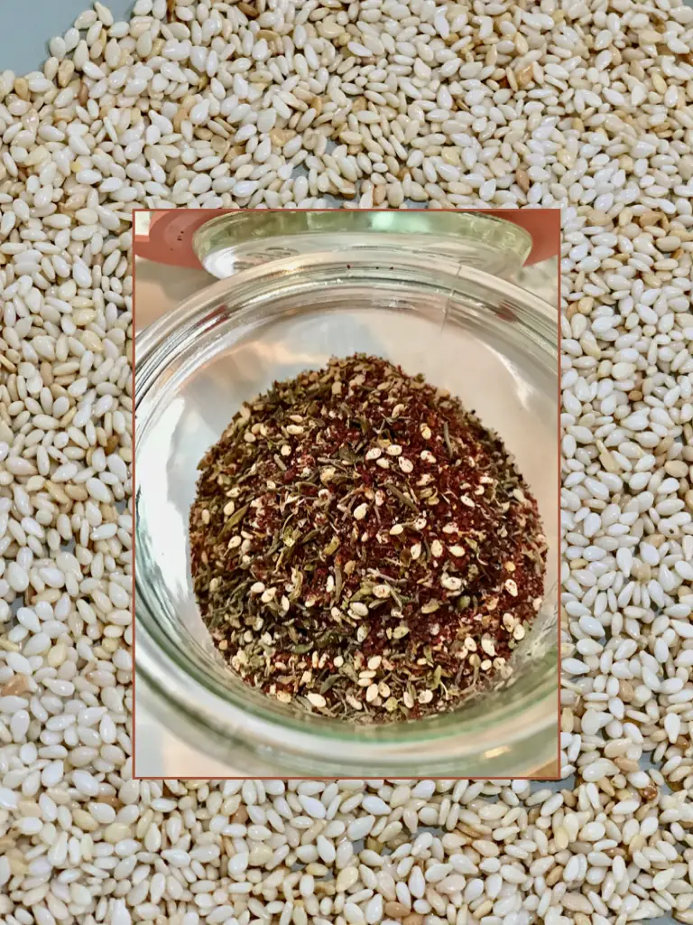 Homemade Za'atar Spice Blend With Freshly Toasted Sesame Seeds