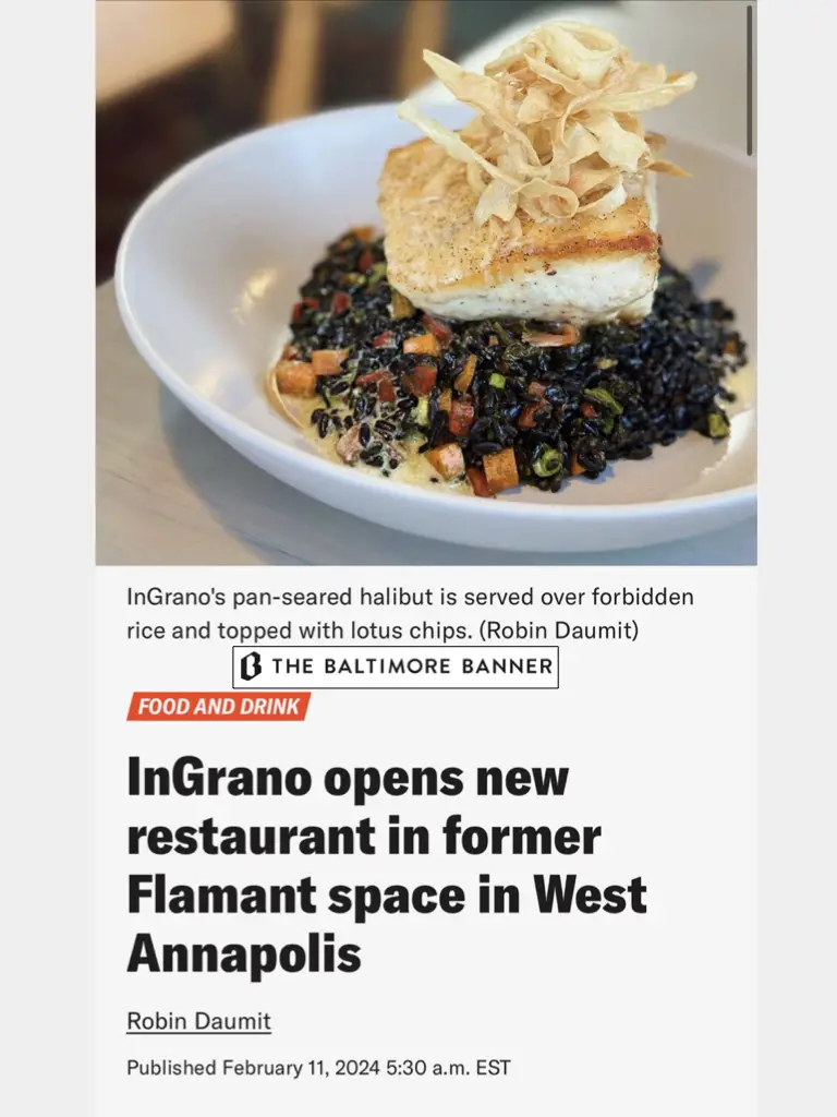 InGrano Restaurant In West Annapolis - Euro Chic Dining Experience