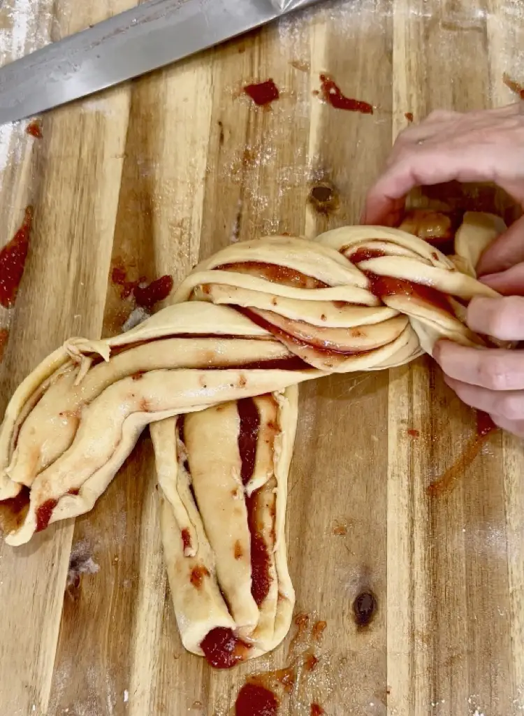 Strawberry Jam Filling Twisted Into The Dough For Classic Babka Bread