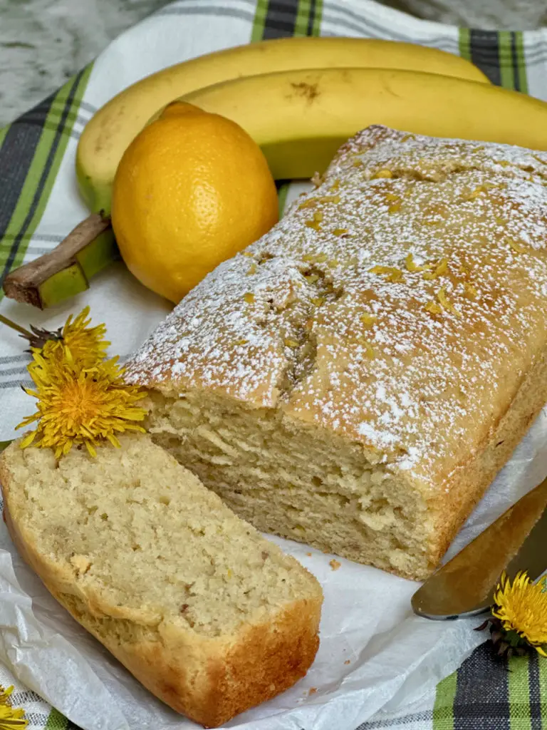 Dandelion Lemon Banana Bread